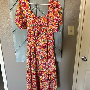 Floral Multicolor Women's Dress